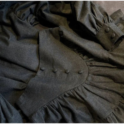 AURORA | Lantern Sleeve Shirt and Ruffled Skirt Set